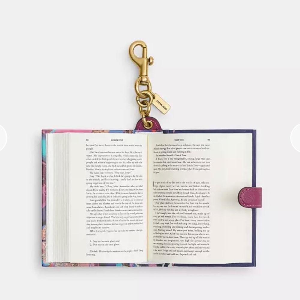Coach Untamed By Glennon Doyle Book Bag Charm. Brass Multi. Style Number CFK44 - Picture 3 of 4